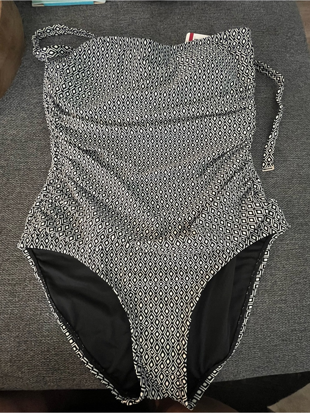 DKNY Black & White One-Piece Swimsuit